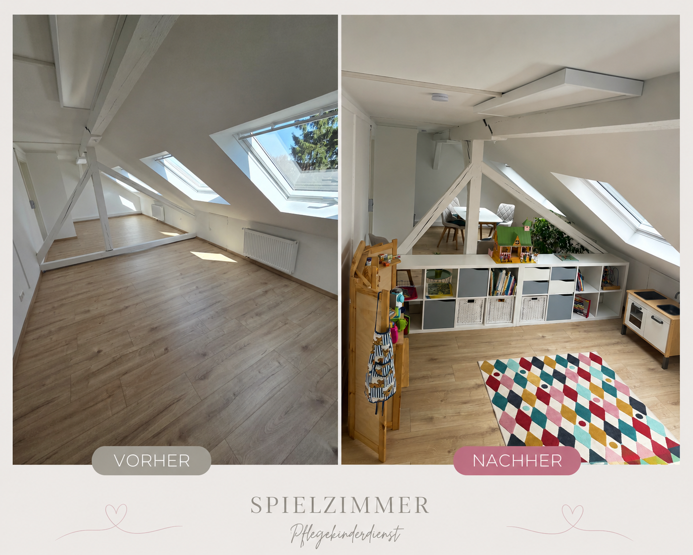 Vorher - Nachher Spielzimmer PKD